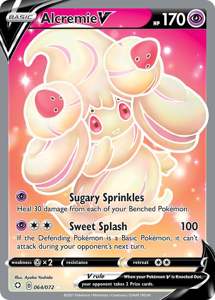 064, Holofoil, Metal[×2], Psychic, Sword & Shield: Shining Fates, Ultra Rare Alcremie V (064/072) [Sword & Shield: Shining Fates] - Trading Card World