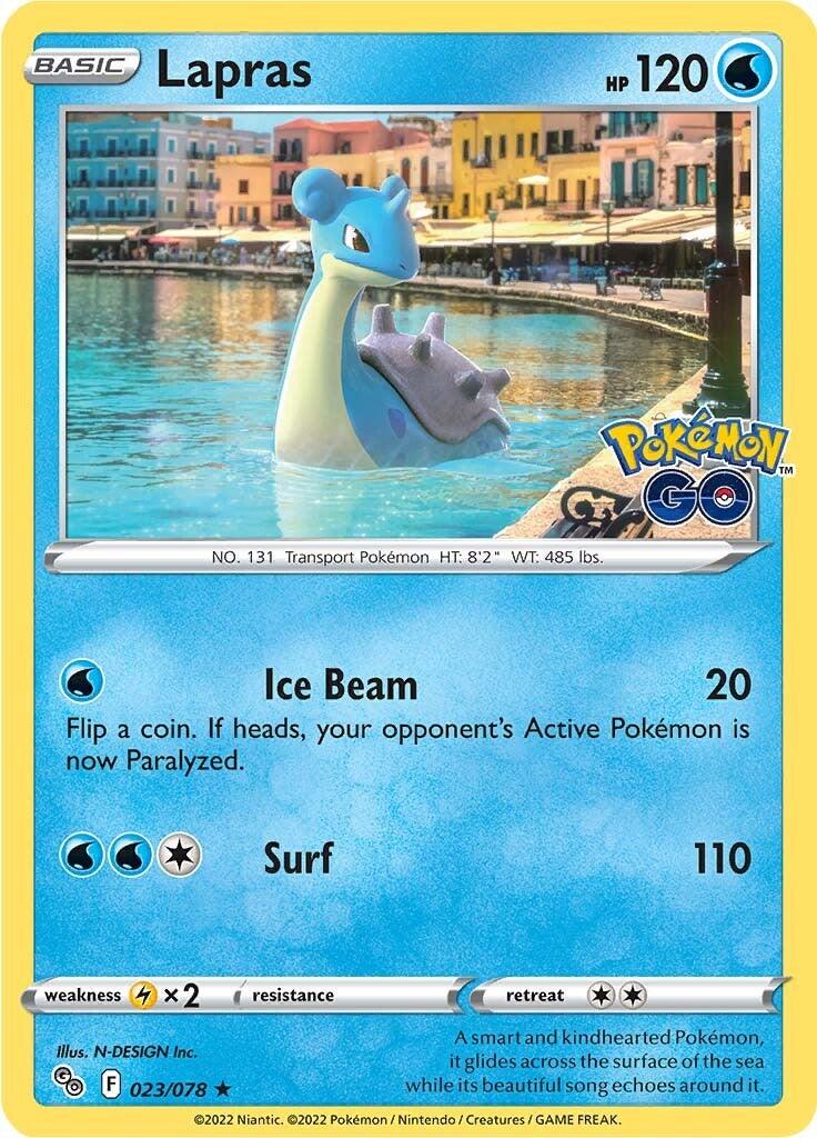 023, Holo Rare, Holofoil, Lightning [x2], Pokémon GO, Reverse Holofoil, Water Lapras (023/078) [Pokémon GO] - Trading Card World