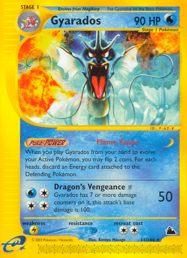 11, Lightning[×2], Normal, Rare, Reverse Holofoil, Skyridge, Water Gyarados (11/144) [Skyridge] - Trading Card World