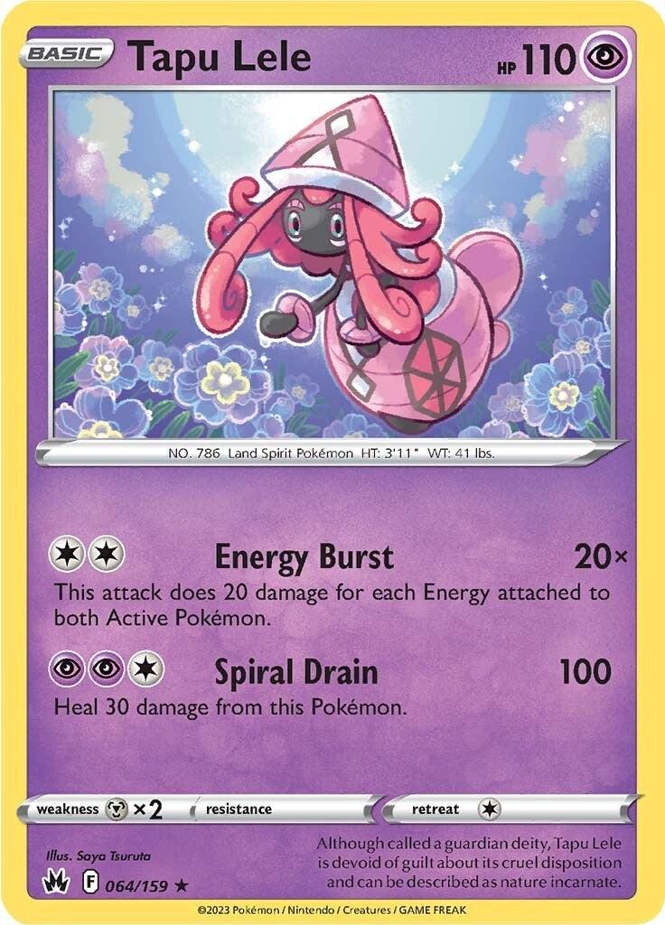 064, Holo Rare, Holofoil, Metal [x2], Psychic, Reverse Holofoil, Sword & Shield: Crown Zenith Tapu Lele (064/159) [Sword & Shield: Crown Zenith] - Trading Card World