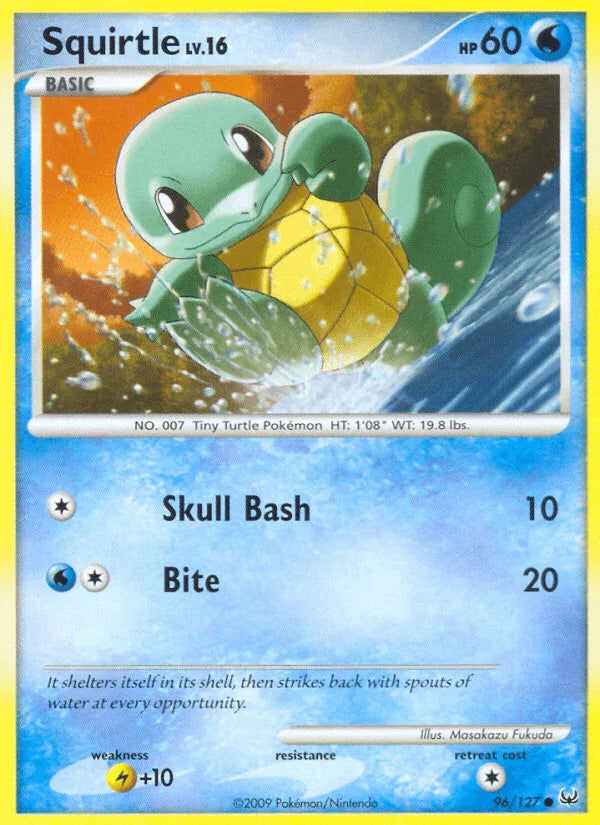 96, Common, Lightning[+10], Normal, Platinum: Base Set, Reverse Holofoil, Water Squirtle (96/127) [Platinum: Base Set] - Trading Card World