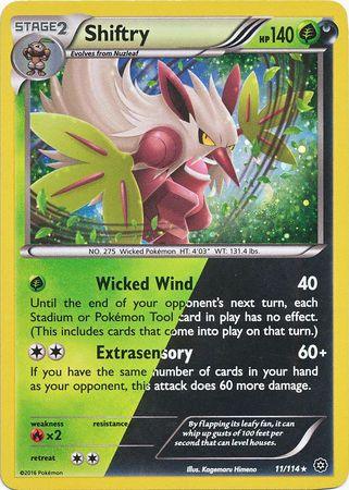 11, Darkness, Fire[×2], Grass, Holofoil, Promo, XY: Steam Siege Shiftry (11/114) (Cosmos Holo) [XY: Steam Siege] - Trading Card World