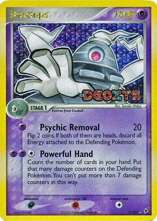 Darkness[×2], EX: Deoxys, Fighting[-30], Holo Rare, Psychic, Reverse Holofoil Dusclops (7/107) (Stamped) [EX: Deoxys] - Trading Card World