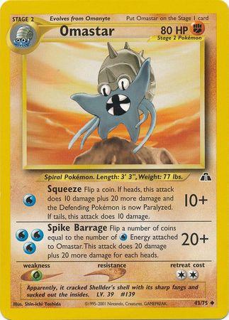 43, Fighting, Grass[×2], Neo Discovery Unlimited, Normal, Uncommon Omastar (43/75) [Neo Discovery Unlimited] - Trading Card World