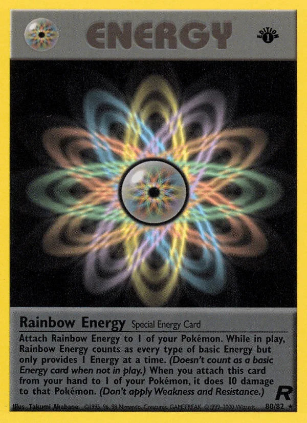 1st Edition Normal, 80, Rare, Special Energy, Team Rocket 1st Edition Rainbow Energy (80/82) [Team Rocket 1st Edition] - Trading Card World