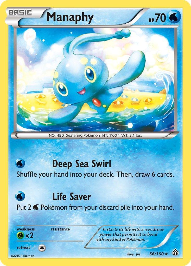 56, Grass[×2], Normal, Rare, Water, XY: Primal Clash Manaphy (56/160) (Battle Arena Deck Exclusive) (Theme Deck Exclusive) [XY: Primal Clash] - Trading Card World