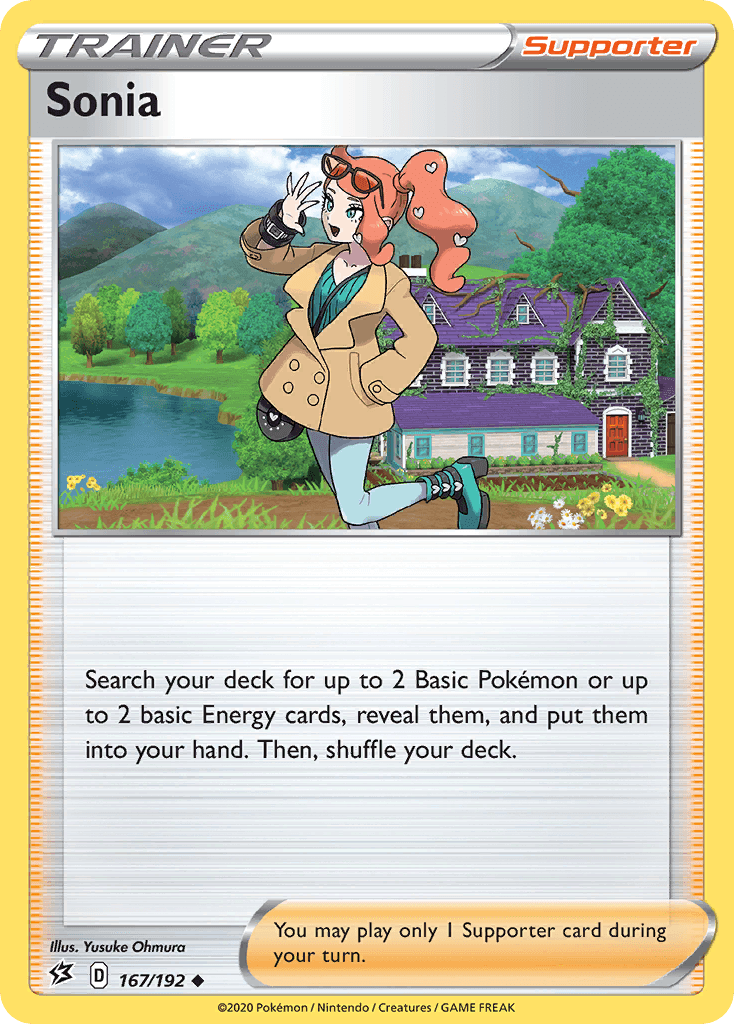 167, Normal, Reverse Holofoil, Supporter, Sword & Shield: Rebel Clash, Uncommon Sonia (167/192) [Sword & Shield: Rebel Clash] - Trading Card World
