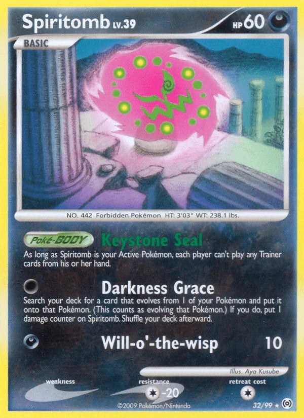 32, Colorless[-20], Darkness, Normal, Platinum: Arceus, Rare, Reverse Holofoil Spiritomb (32/99) [Platinum: Arceus] - Trading Card World