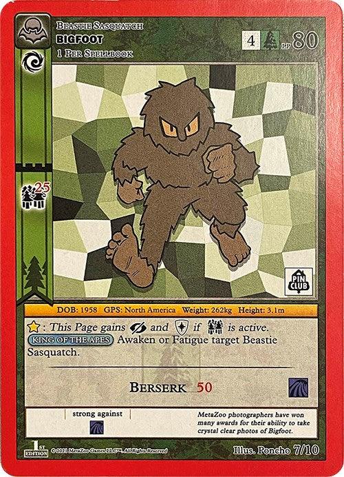1st Edition, 7/10, Beastie, Gold, Miscellaneous Promos, Sasquatch Bigfoot (Cryptid Nation Mystery Collection) [Miscellaneous Promos] - Trading Card World