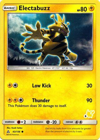 43, Battle Academy 2020, Fighting[×2], Lightning, Metal[-20], Normal, Promo Electabuzz (43/156) (Pikachu Stamp #6) [Battle Academy 2020] - Trading Card World