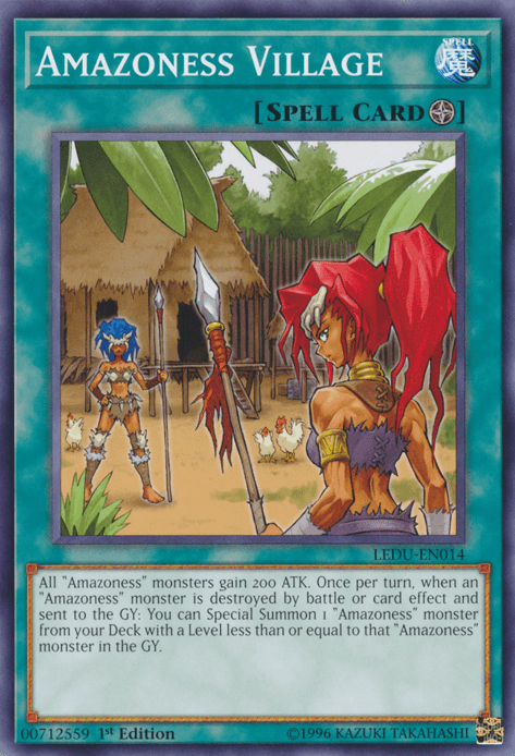 1st Edition, Common, Field Spell, Legendary Duelists, Spell Amazoness Village [LEDU-EN014] Common - Trading Card World