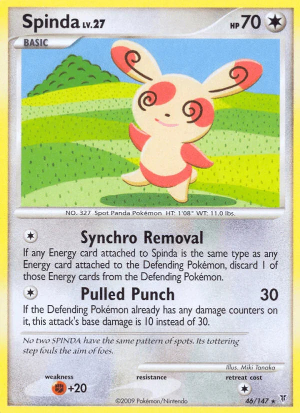 46, Colorless, Fighting[+20], Normal, Platinum: Supreme Victors, Rare, Reverse Holofoil Spinda (46/147) [Platinum: Supreme Victors] - Trading Card World
