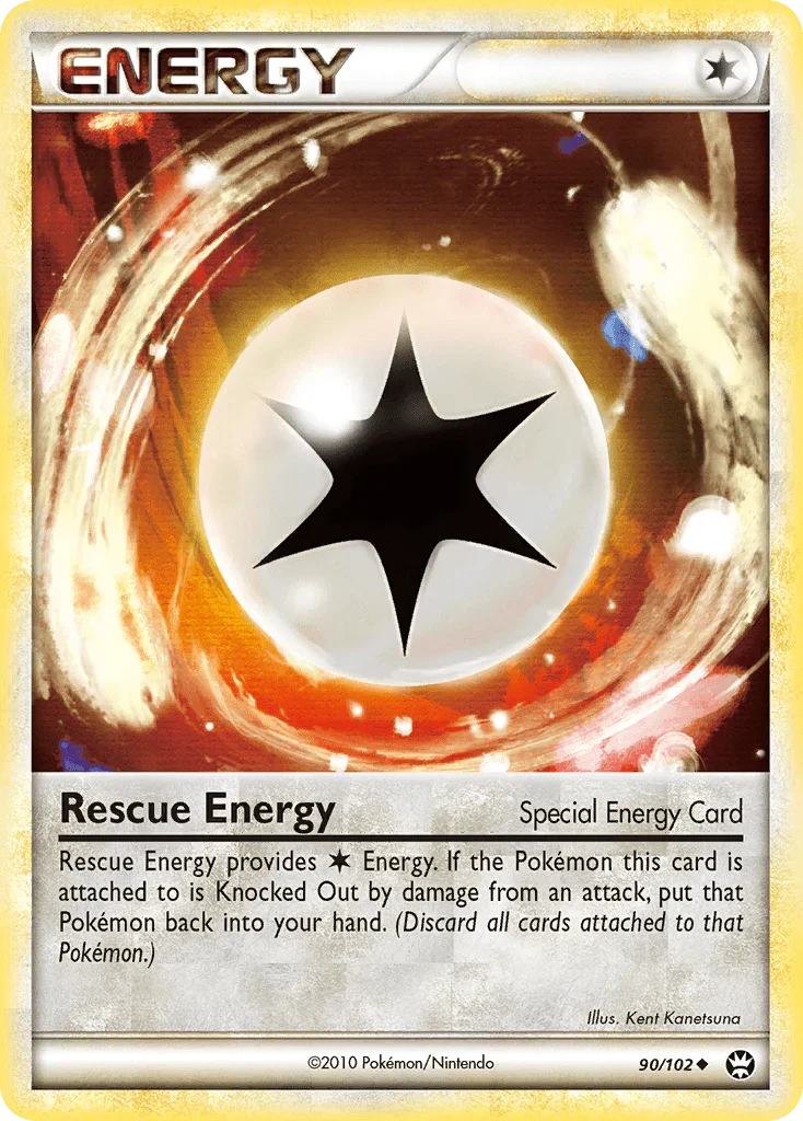90, Energy, HeartGold & SoulSilver: Triumphant, Normal, Reverse Holofoil, Uncommon Rescue Energy (90/102) [HeartGold & SoulSilver: Triumphant] - Trading Card World