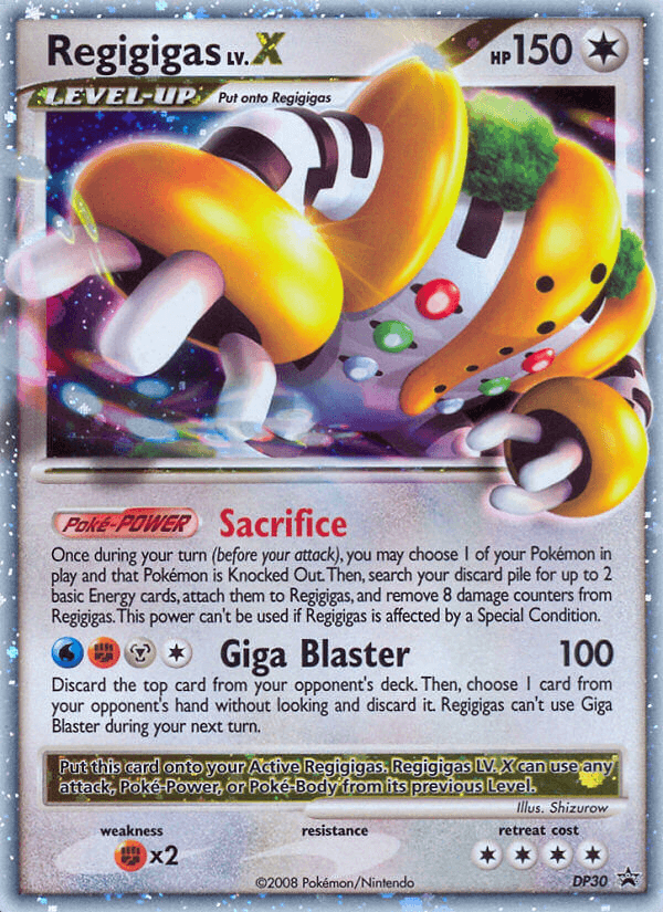 Black Star Promo, Colorless, Diamond & Pearl: Black Star Promos, DP30, Fighting[×2], Holofoil Regigigas LV.X (DP30) [Diamond & Pearl: Black Star Promos] - Trading Card World
