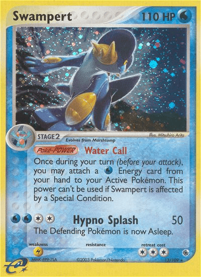 13, EX: Ruby & Sapphire, Holo Rare, Holofoil, Lightning[×2], Reverse Holofoil, Water Swampert (13/109) [EX: Ruby & Sapphire] - Trading Card World