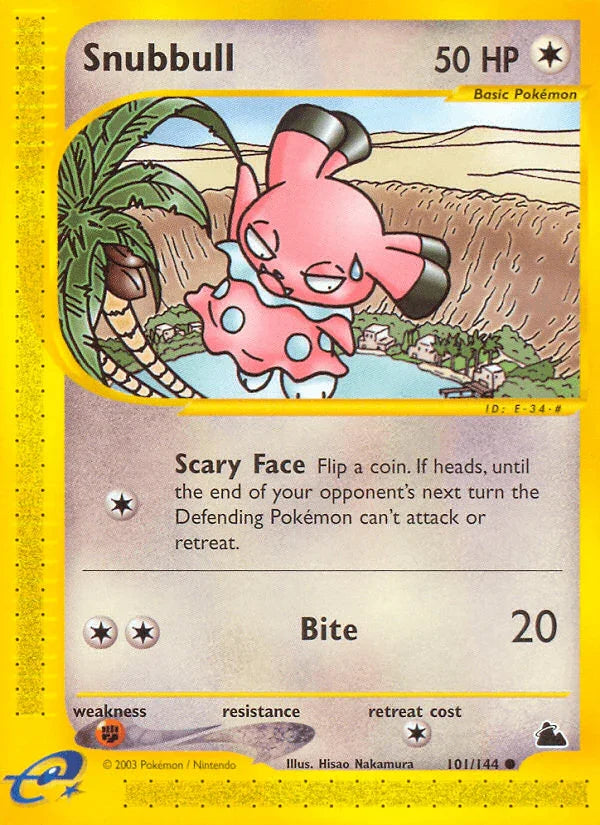 Colorless, Common, Fighting[×2], Normal, Reverse Holofoil, Skyridge Snubbull (101/144) [Skyridge] - Trading Card World