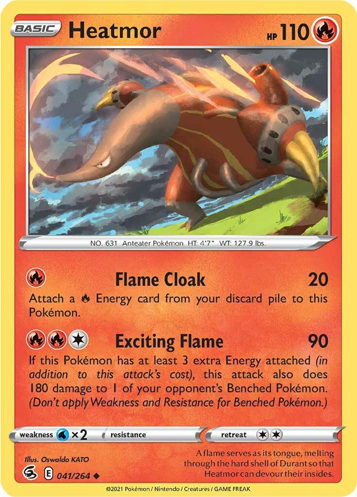 041, Fire, Normal, Reverse Holofoil, Sword & Shield: Fusion Strike, Uncommon, Water [x2] Heatmor (041/264) [Sword & Shield: Fusion Strike] - Trading Card World