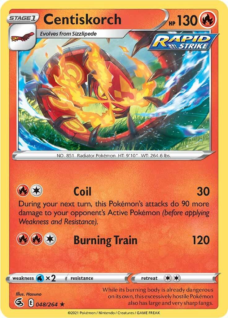 048, Fire, Normal, Rare, Reverse Holofoil, Sword & Shield: Fusion Strike, Water [x2] Centiskorch (048/264) [Sword & Shield: Fusion Strike] - Trading Card World