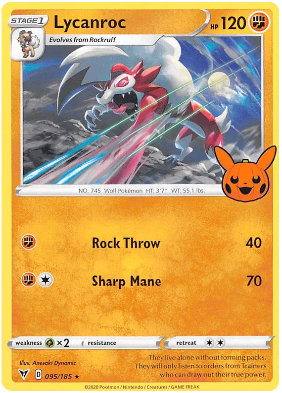 095, Fighting, Grass [x2], Normal, Promo, Trick or Trade 2023 Lycanroc (095/185) [Trick or Trade 2023] - Trading Card World