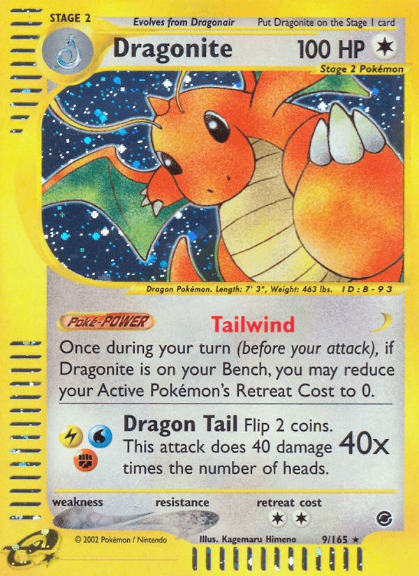 Colorless, Expedition: Base Set, Holo Rare, Holofoil, Reverse Holofoil Dragonite (9/165) [Expedition: Base Set] - Trading Card World