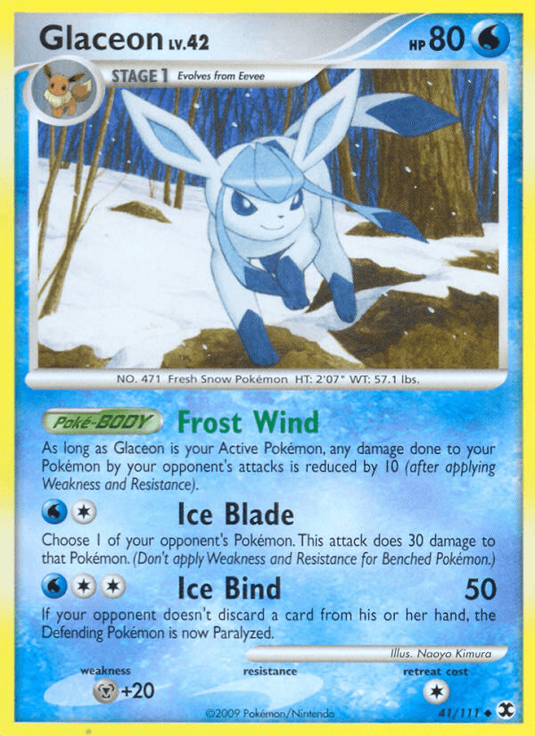 41, Metal[+20], Normal, Platinum: Rising Rivals, Reverse Holofoil, Uncommon, Water Glaceon (41/111) [Platinum: Rising Rivals] - Trading Card World