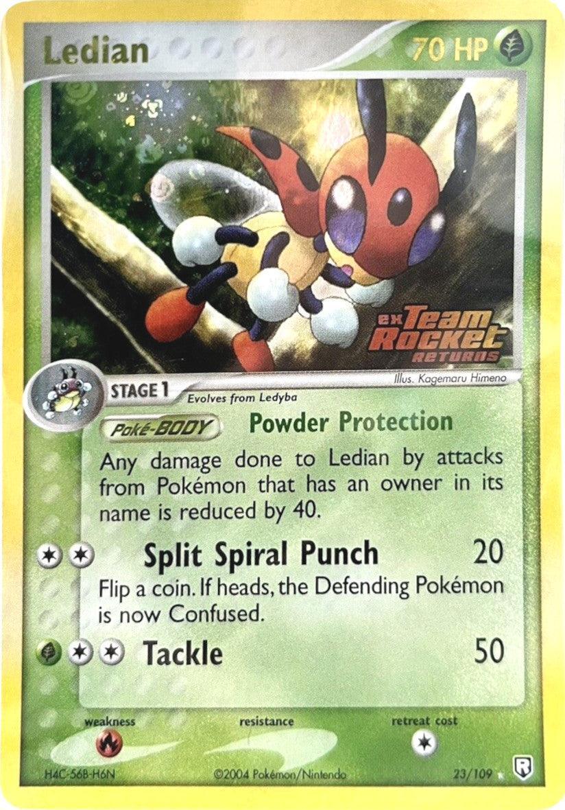 23, EX: Team Rocket Returns, Fire[×2], Grass, Rare, Reverse Holofoil Ledian (23/109) (Stamped) [EX: Team Rocket Returns] - Trading Card World
