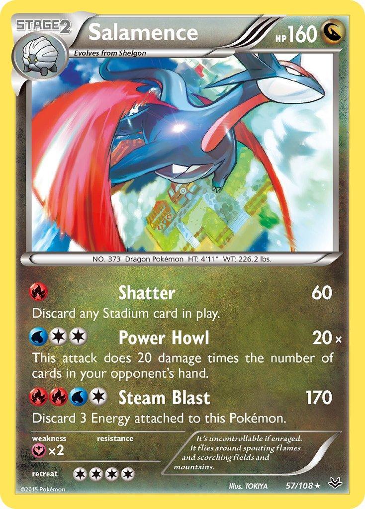 57, Dragon, Fairy[×2], Normal, Rare, XY: Roaring Skies Salamence (57/108) (Theme Deck Exclusive) [XY: Roaring Skies] - Trading Card World