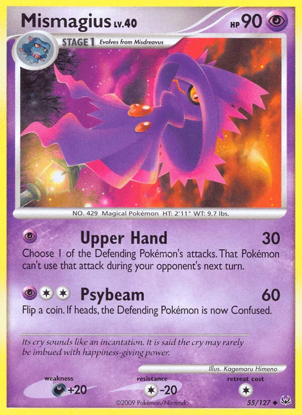 55, Colorless[-20], Darkness[+20], Normal, Platinum: Base Set, Psychic, Reverse Holofoil, Uncommon Mismagius (55/127) [Platinum: Base Set] - Trading Card World