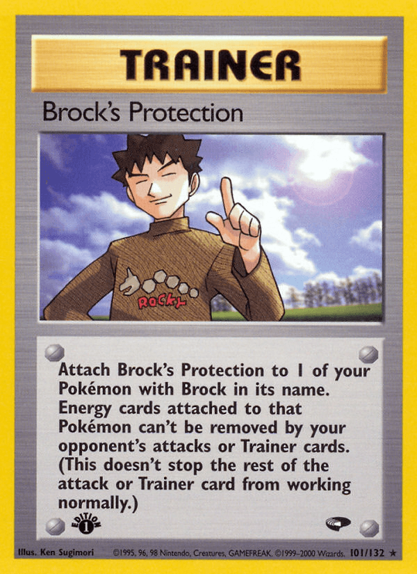 1st Edition Normal, Gym Challenge 1st Edition, Rare, Trainer Brock's Protection (101/132) [Gym Challenge 1st Edition] - Trading Card World
