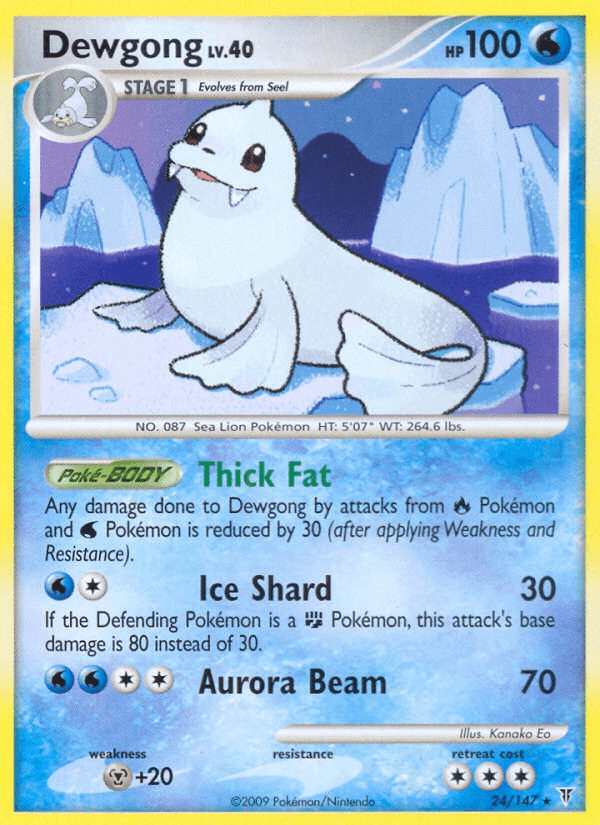 24, Metal[+20], Normal, Platinum: Supreme Victors, Rare, Reverse Holofoil, Water Dewgong (24/147) [Platinum: Supreme Victors] - Trading Card World