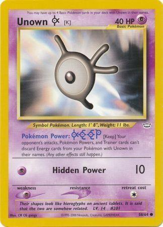 58, Common, Neo Revelation Unlimited, Normal, Psychic, Psychic[×2] Unown [K] (58/64) [Neo Revelation Unlimited] - Trading Card World