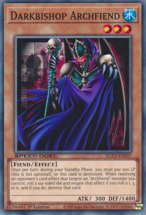 1st Edition, Common, Effect Monster, Fiend, Speed Duel GX: Duelists of Shadows, Water Darkbishop Archfiend [SGX3-ENE07] Common - Trading Card World