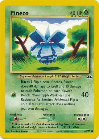 61, Common, Fire[×2], Grass, Neo Discovery Unlimited, Normal Pineco (61/75) [Neo Discovery Unlimited] - Trading Card World