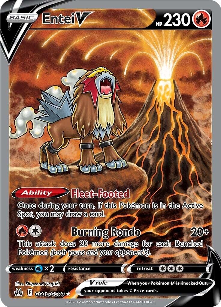 Fire, GG36, Holofoil, Sword & Shield: Crown Zenith, Ultra Rare, Wx2 Entei V (GG36/GG70) [Sword & Shield: Crown Zenith] - Trading Card World