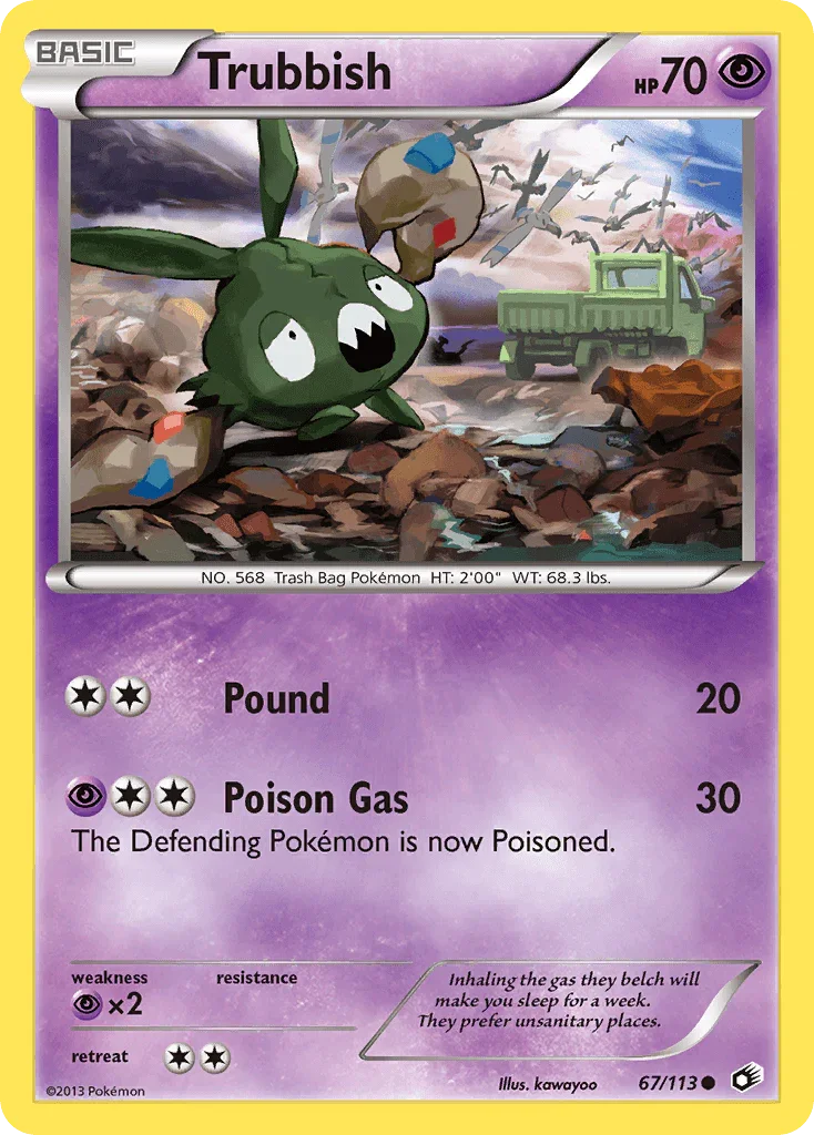 67, Black & White: Legendary Treasures, Common, Normal, Psychic, Psychic[×2], Reverse Holofoil Trubbish (67/113) [Black & White: Legendary Treasures] - Trading Card World