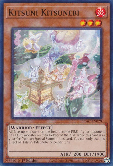 1st Edition, Common, Cyberstorm Access, Effect Monster, Fire, Warrior Kitsuni Kitsunebi [CYAC-EN028] Common - Trading Card World
