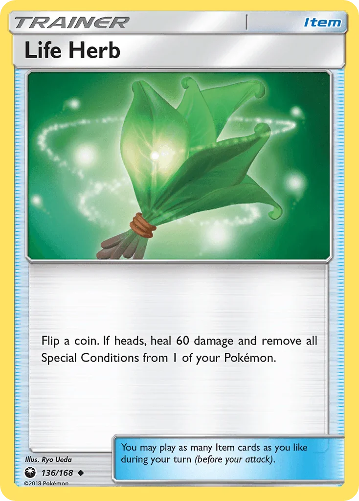 136, Item, Normal, Reverse Holofoil, Sun & Moon: Celestial Storm, Uncommon Life Herb (136/168) [Sun & Moon: Celestial Storm] - Trading Card World