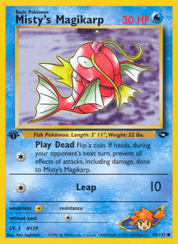 1st Edition Normal, 88, Common, Gym Challenge 1st Edition, Lightning[×2], Water Misty's Magikarp (88/132) [Gym Challenge 1st Edition] - Trading Card World
