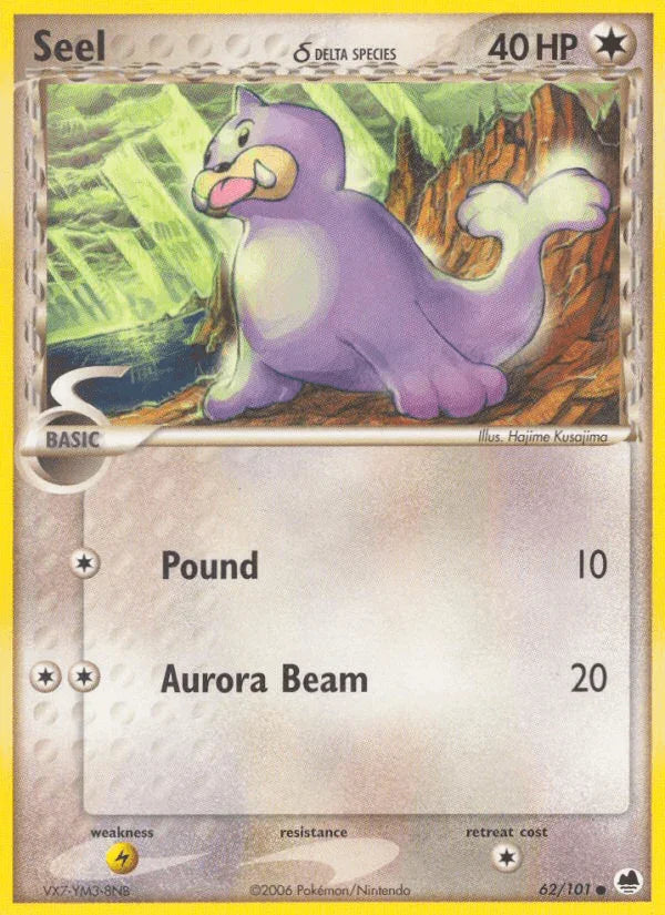 62, Colorless, Common, EX: Dragon Frontiers, Lightning[×2], Normal Seel (62/101) (Delta Species) [EX: Dragon Frontiers] - Trading Card World