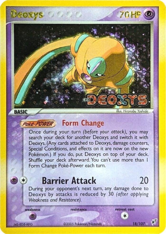 18, EX: Deoxys, Psychic, Psychic[×2], Rare, Reverse Holofoil Deoxys (18/107) (Stamped) [EX: Deoxys] - Trading Card World