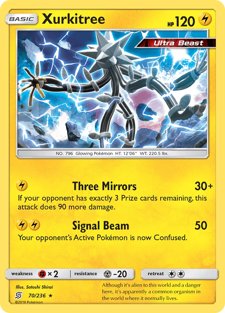 70, Fighting[×2], Lightning, Metal[-20], Normal, Rare, Reverse Holofoil, Sun & Moon: Unified Minds Xurkitree (70/236) [Sun & Moon: Unified Minds] - Trading Card World