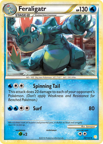 Feraligatr (20/123) (Theme Deck Exclusive) [HeartGold & SoulSilver: Base Set]