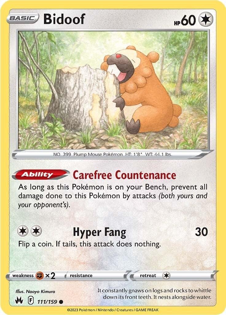 111, Colorless, Common, Fighting [x2], Normal, Reverse Holofoil, Sword & Shield: Crown Zenith Bidoof (111/159) [Sword & Shield: Crown Zenith] - Trading Card World