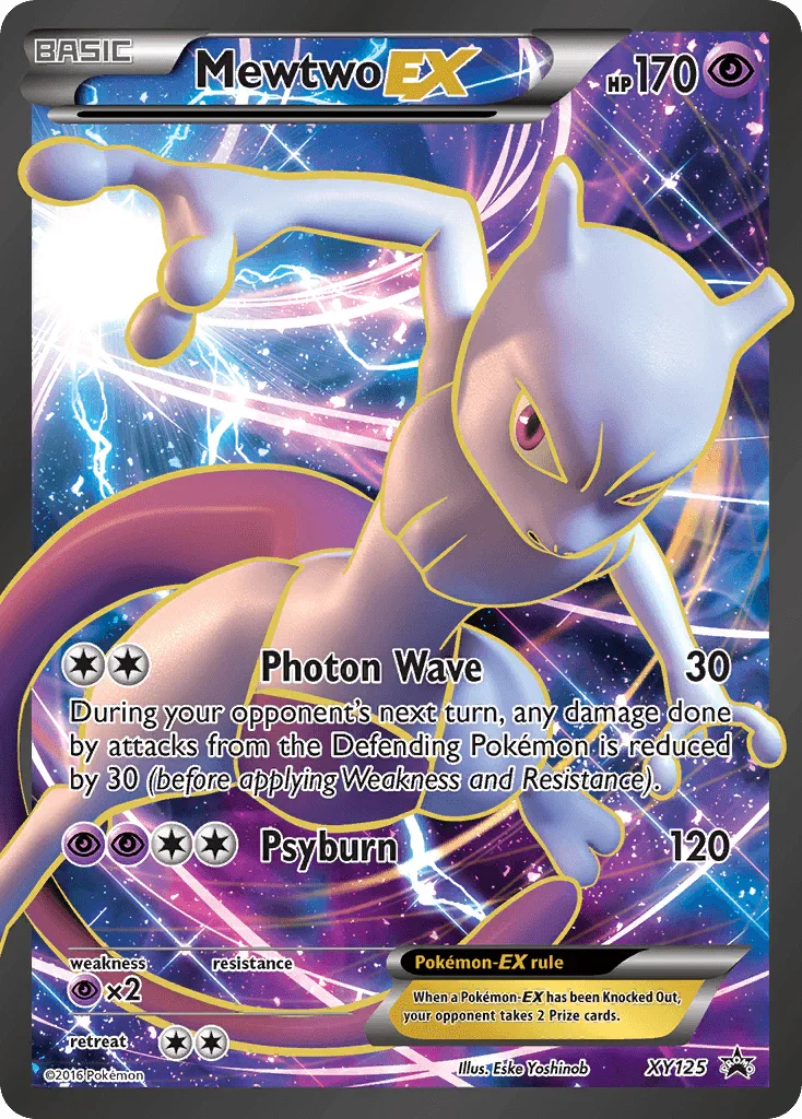 Holofoil, Promo, Psychic, Psychic [x2], XY125, XY: Black Star Promos Mewtwo EX (XY125) [XY: Black Star Promos] - Trading Card World