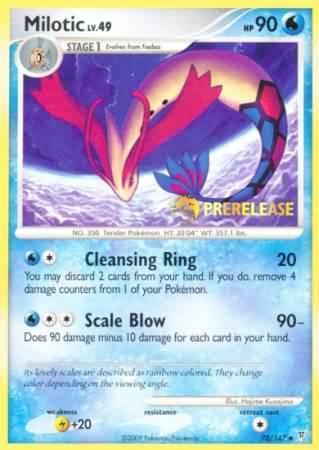 70, Lightning[+20], Nintendo: Black Star Promos, Normal, Promo, Water Milotic (70/147) (Prerelease Promo) [Nintendo: Black Star Promos] - Trading Card World