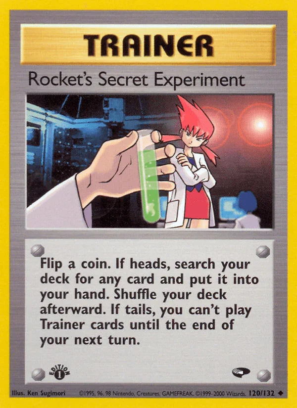 120, 1st Edition Normal, Gym Challenge 1st Edition, Trainer, Uncommon Rocket's Secret Experiment (120/132) [Gym Challenge 1st Edition] - Trading Card World