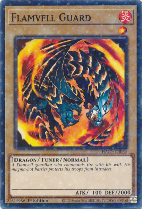 1st Edition, Common, Dragon, Fire, Hidden Arsenal: Chapter 1, Tuner/Normal Monster Flamvell Guard (Duel Terminal) [HAC1-EN064] Common - Trading Card World