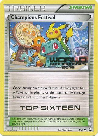 Normal, Promo, Stadium, XY176, XY: Black Star Promos Champions Festival 2016 Top Sixteen (XY176) [XY: Black Star Promos] - Trading Card World
