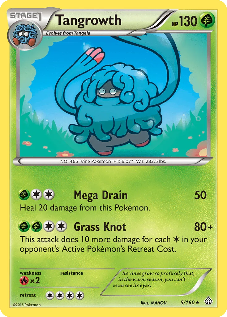 Fire[×2], Grass, Normal, Rare, Reverse Holofoil, XY: Primal Clash Tangrowth (5/160) [XY: Primal Clash] - Trading Card World