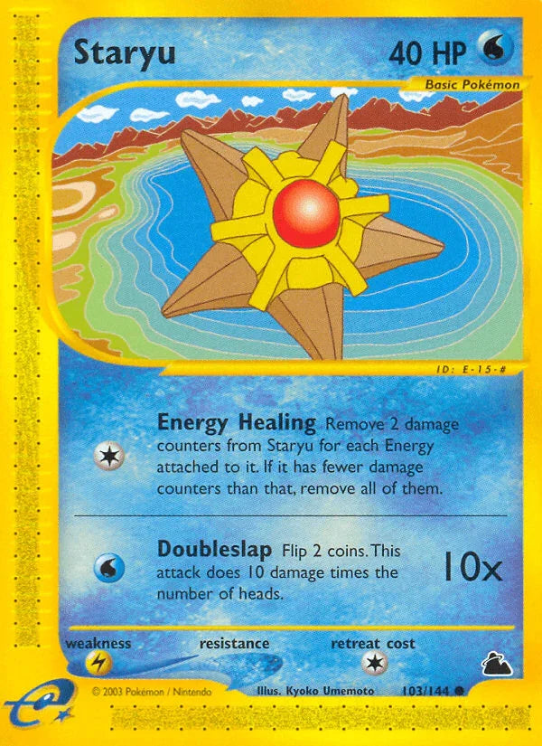 103, Common, Lightning[×2], Normal, Reverse Holofoil, Skyridge, Water Staryu (103/144) [Skyridge] - Trading Card World